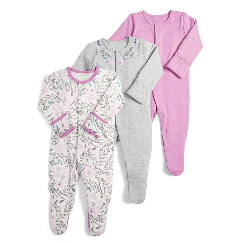 3pcs Set Baby Romper Newborn Sleep suit Flower Baby Rompers Infant Baby Clothes Long Sleeve Newborn Jumpsuits Pajamas for Kids