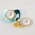 Luxury Modern Diamond Pacifier and Chain Gold Set With Initials Letter White Elegant A Beautiful Pacifier and Pacifier lip