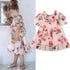 Cute Baby Girls Dress with  Flower Puff Sleeves A -line Dress For Baby Girls for Holiday Party