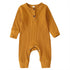 Infant Baby Boy Girl Cotton Romper Knitted Ribbed Jumpsuit Solid Clothes Warm Outfit For Kids