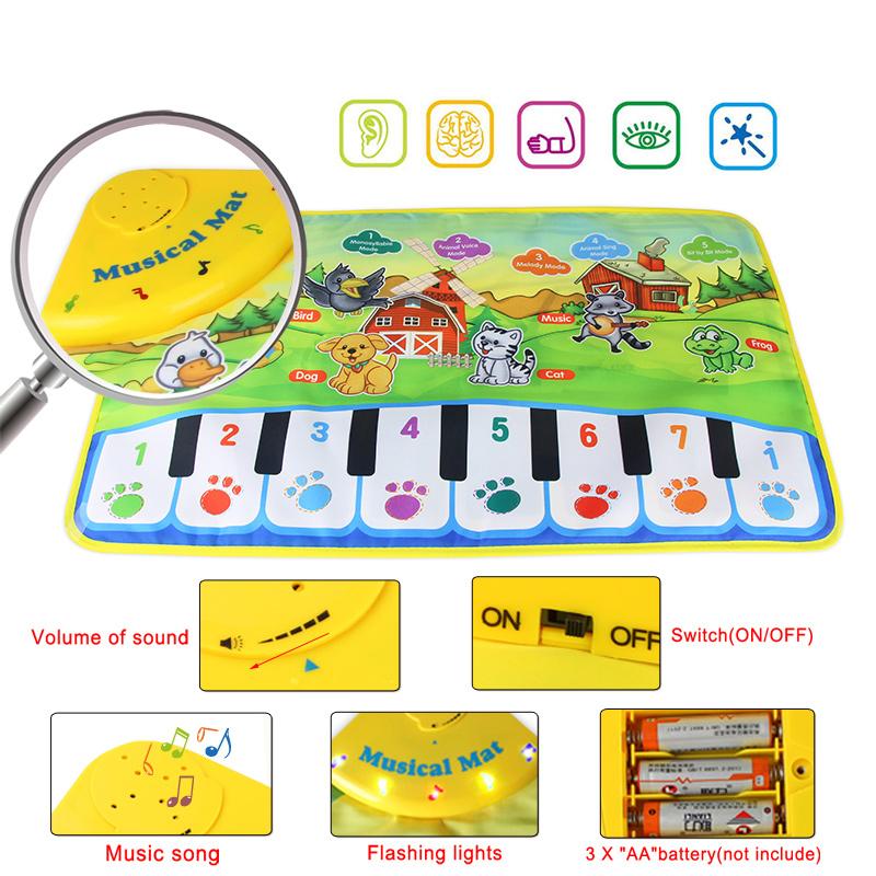 Baby Piano Mats Music Carpets Animal Barking Pad to Play Baby Toys Learning Musical Instrument Toys for Children Kids