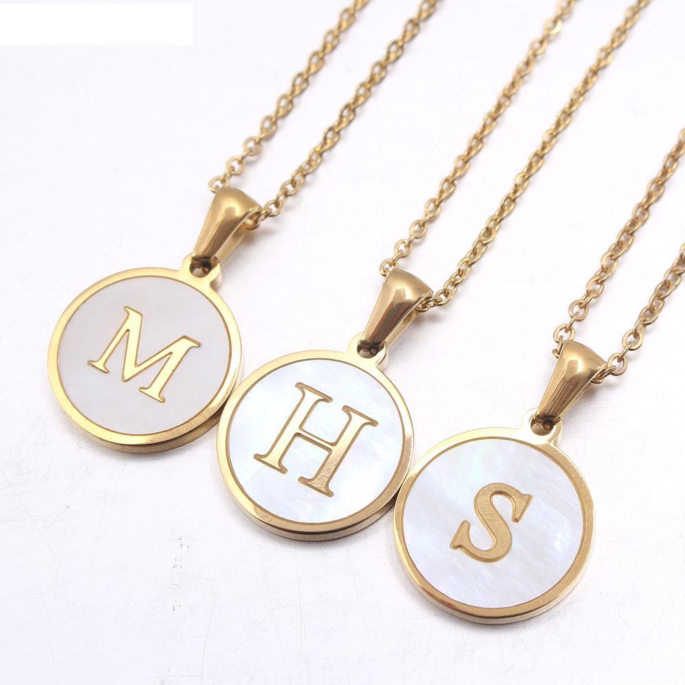 NEW Luxury Gold Color 26 Letter Necklaces In Alphabet Letter Pendant Necklace Fashion Chain  Design Necklace For Women and Men