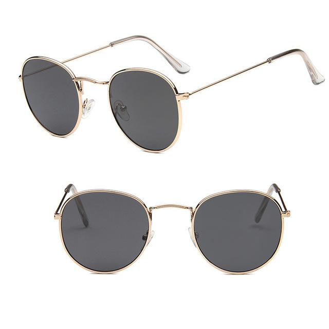 Leon Elegant Unisex Woman and Man Classic Round  Sunglasses Designer Glasses Lady Round Luxury Retro Sunglasses With Vintage Mirror Oculos De Sol Gafas