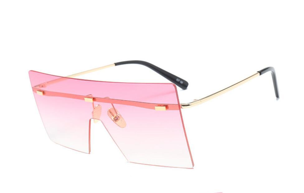 Oversized Luxury Graduent Elegnat Woman and Lady Sunglasses In Retro Vintage Modern Style Sunglasses  Rimless Eyewear oculos de sol SUnglasses With UV400Protection