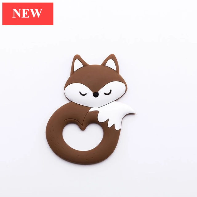 New Sets Baby Silicone Teether Rodent Silicone Animal Fox Teeth Chew Children Goods