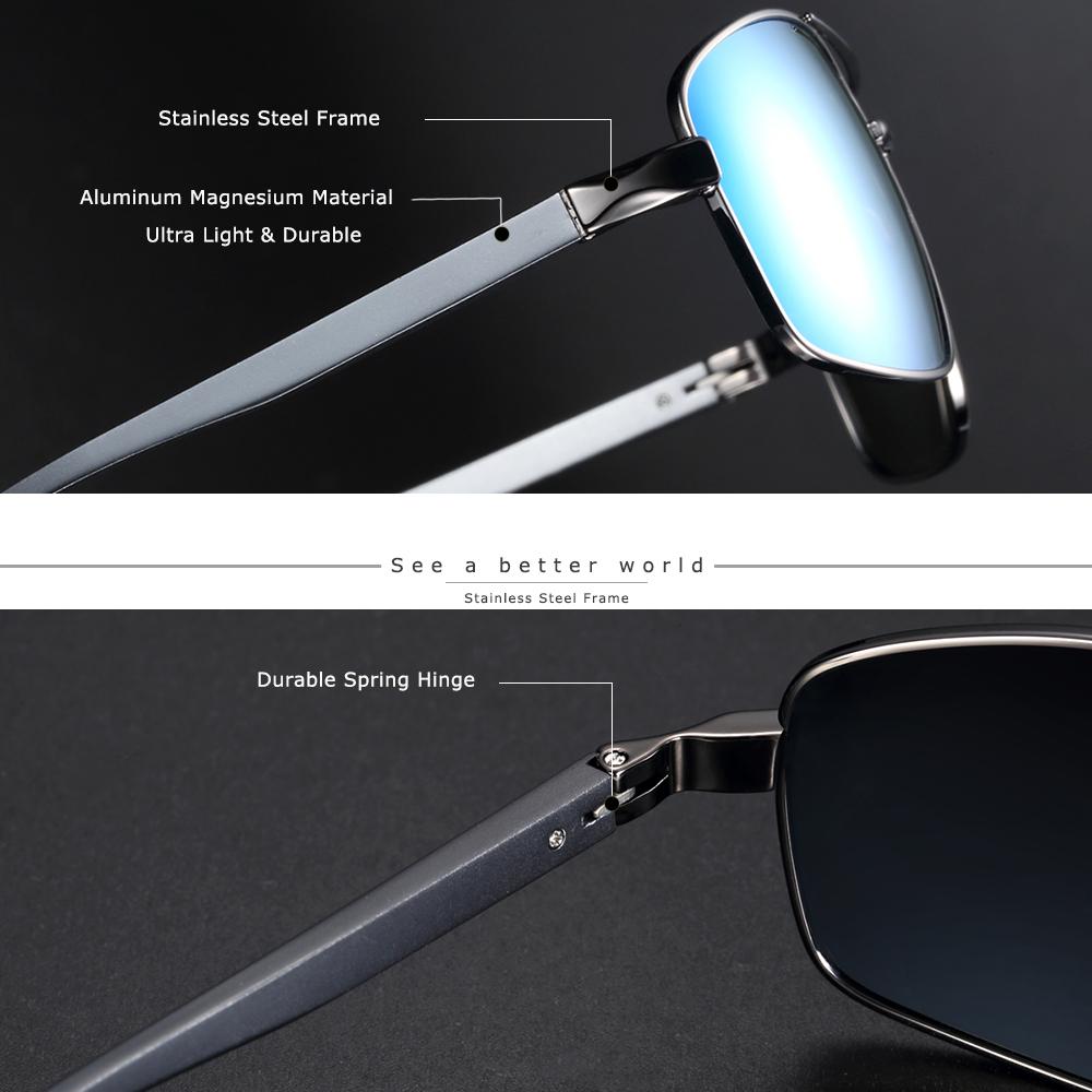 Luxury Elegent Vintage Retro Brand Designer Polarized Sunglasses Square Classic Shades Glasses WIth  UV400 Protection