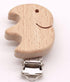 Modern Wood Naural Nipple Chain Accessories BPA Free Cute Modelling Beech Pacifier Clip Small Elephant Heart-shaped Holder for Pacifier