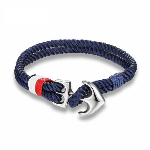 High Quality Anchor Bracelets  Charm Nautical Survival Rope Chain Paracord Bracelet Male Wrap Metal Sport Hooks For Men