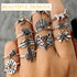 New Bohemia Antique Silver Color Elegant Rings For Women Arrow Elephant Fox Lion Pony Pattern Trendy Animal Jewelry