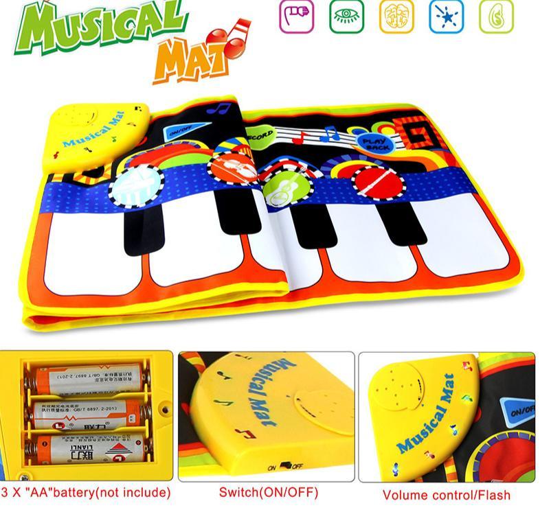 Baby Electronic Music Piano Play Mat Multi-function 8 Instruments Mode Musical Carpets For Kids