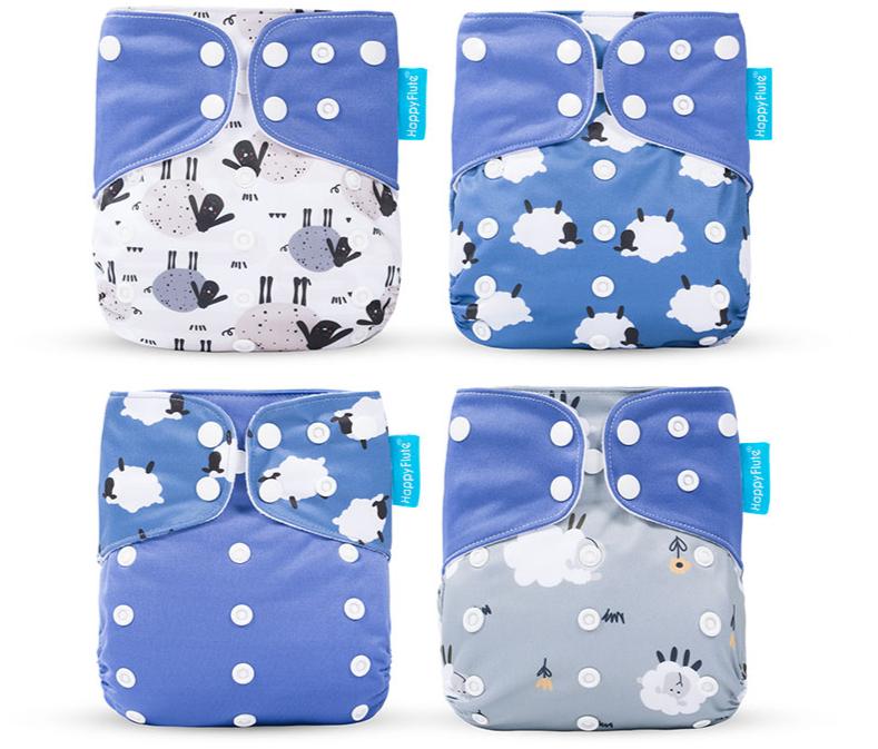 4pcs/set Washable Eco-Friendly Cloth Diaper Cover Adjustable Nappy Cloth Diapers Cloth Nappy For Baby Boys and Grils Baby