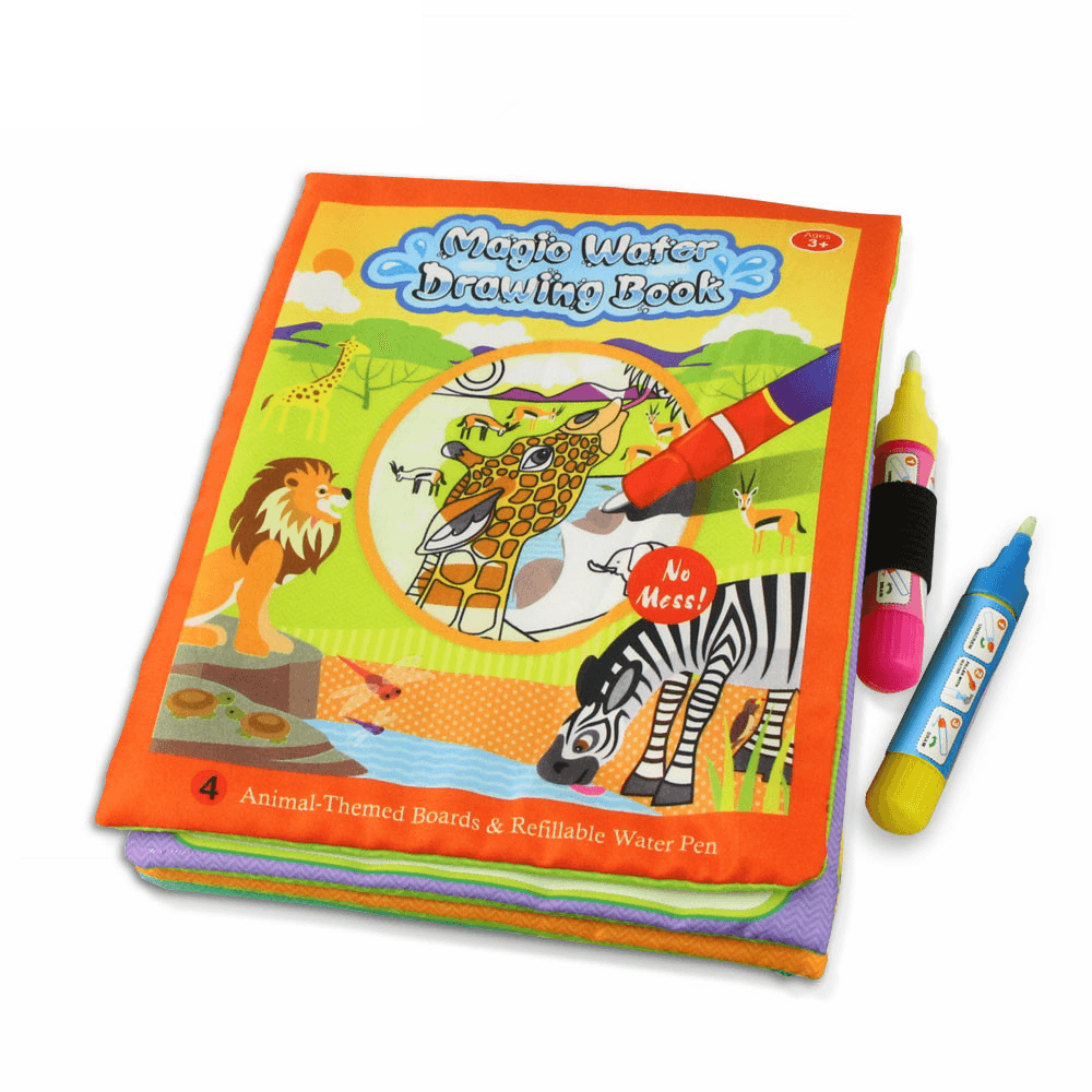 Modern Coloring Magic Water Drawing Book With Pen For Kids and Baby Educational Toy Animals Painting Writing Doodle Cloth Book Kids Drawing Board