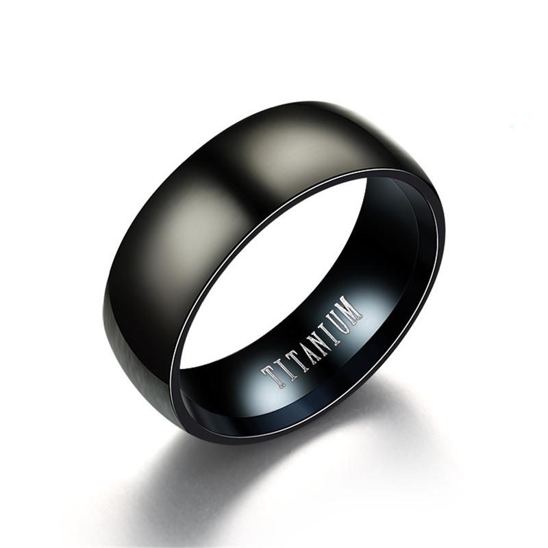 New Black Men Ring 100% Titanium Carbide Men's Jewelry Wedding Bands Classic Boyfriend Gift