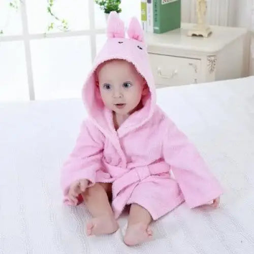 Baby Cute Mini Cartoon Bathrobes Soft Comfortable Bathrobe Warm Bath Towel For Babies Infants Beach Indoor Towel