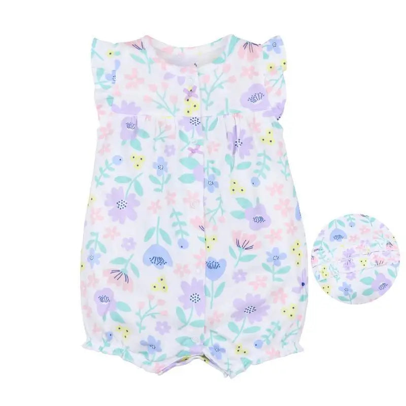 Baby Girl Clothes One-Piece Jumpsuits Baby Clothing Cotton Short Romper Infant Girl Clothes - STEVVEX Baby - baby, baby birthday gifts, baby clothes, baby clothing, baby gifts, baby girl jumpsuits, baby girl rompers, baby items, baby products, baby rompers, baby summer rompers, gifts for newborn - Stevvex.com