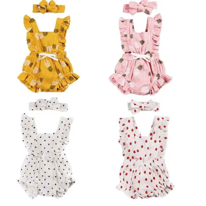 Baby Girl Ruffled Solid Color Sleeveless Backless Romper Jumpsuit Comfy Outfit Excellent Gift For Your Baby Girl - STEVVEX Baby - baby, baby birthday gifts, baby clothing, baby gifts, baby items, baby jumpsuits, baby rompers, baby styles, baby summer clothing, baby summer rompers, new parents gifts - Stevvex.com