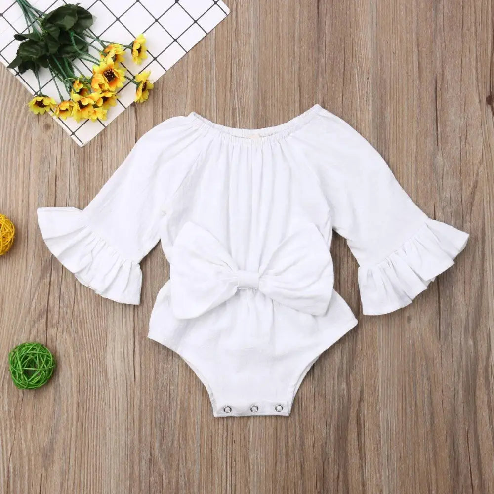 Baby Girl Ruffled Solid Color Sleeveless Backless Romper Jumpsuit Comfy Outfit Excellent Gift For Your Baby Girl - STEVVEX Baby - baby, baby birthday gifts, baby clothing, baby gifts, baby items, baby jumpsuits, baby rompers, baby styles, baby summer clothing, baby summer rompers, new parents gifts - Stevvex.com