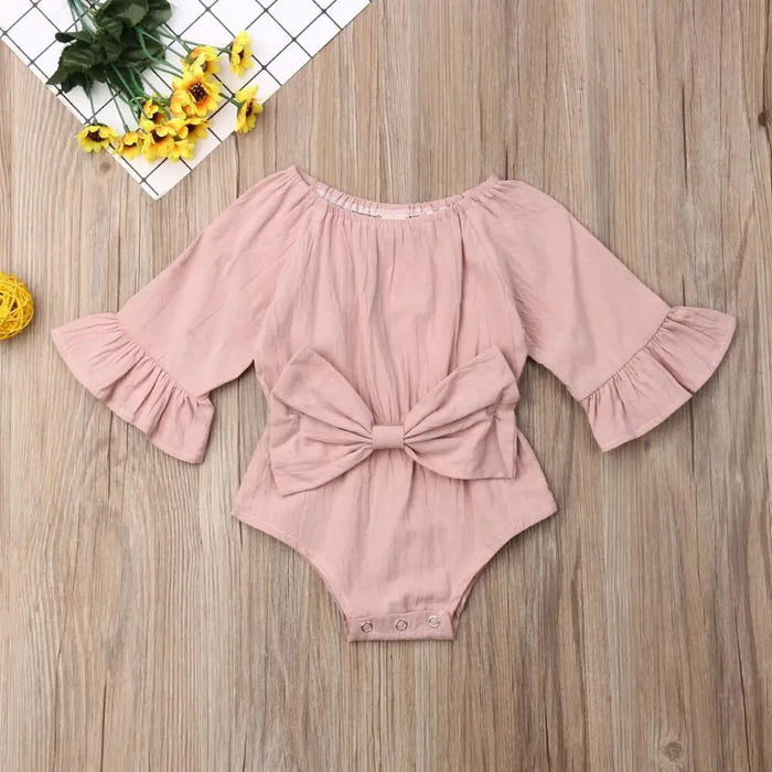 Baby Girl Ruffled Solid Color Sleeveless Backless Romper Jumpsuit Comfy Outfit Excellent Gift For Your Baby Girl - STEVVEX Baby - baby, baby birthday gifts, baby clothing, baby gifts, baby items, baby jumpsuits, baby rompers, baby styles, baby summer clothing, baby summer rompers, new parents gifts - Stevvex.com