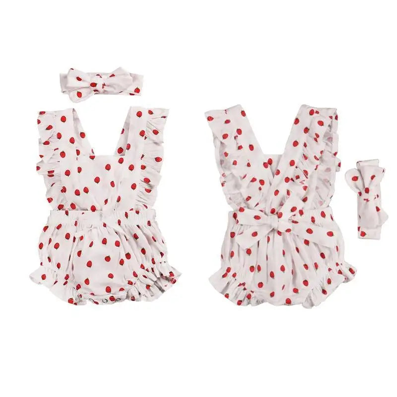 Baby Girl Ruffled Solid Color Sleeveless Backless Romper Jumpsuit Comfy Outfit Excellent Gift For Your Baby Girl - STEVVEX Baby - baby, baby birthday gifts, baby clothing, baby gifts, baby items, baby jumpsuits, baby rompers, baby styles, baby summer clothing, baby summer rompers, new parents gifts - Stevvex.com