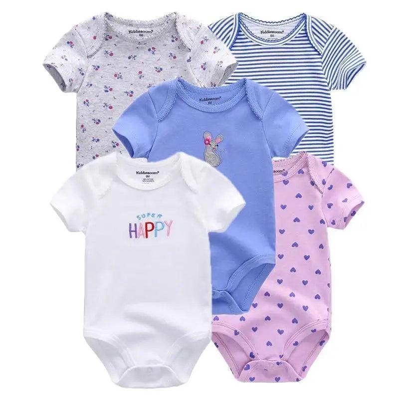 Baby Rompers Short Sleeve 100% Cotton Overalls Newborn Comfortable Clothes Super Soft Stretchable - STEVVEX Baby - baby, baby birthday gifts, baby bodysuits, baby clothing, baby gifts, baby items, baby rompers, kids bodysuit, kids bodysuits, new parents gift - Stevvex.com