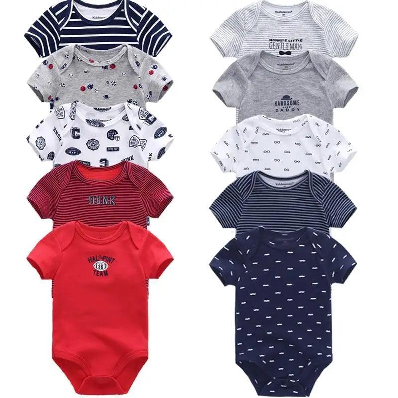 Baby Rompers Short Sleeve 100% Cotton Overalls Newborn Comfortable Clothes Super Soft Stretchable - STEVVEX Baby - baby, baby birthday gifts, baby bodysuits, baby clothing, baby gifts, baby items, baby rompers, kids bodysuit, kids bodysuits, new parents gift - Stevvex.com