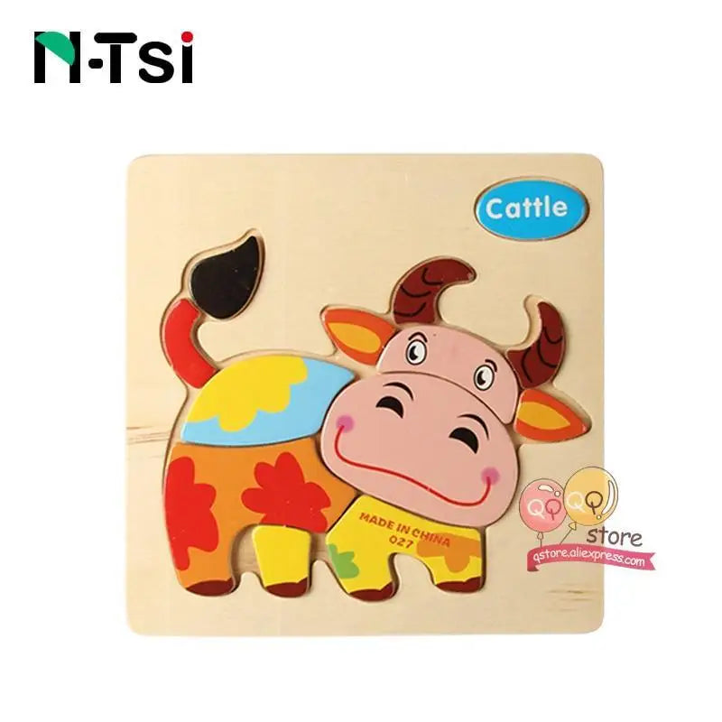 Baby Wooden Puzzle Toys for Toddlers Developing Educational Kids Toys For Children Game Cartoon Animal Gift 3 Years - STEVVEX Baby - animals, baby, baby education, brain teasers, educational toys, fun, gifts for kids, indoor games, intellectual, toddlers, wooden puzle - Stevvex.com