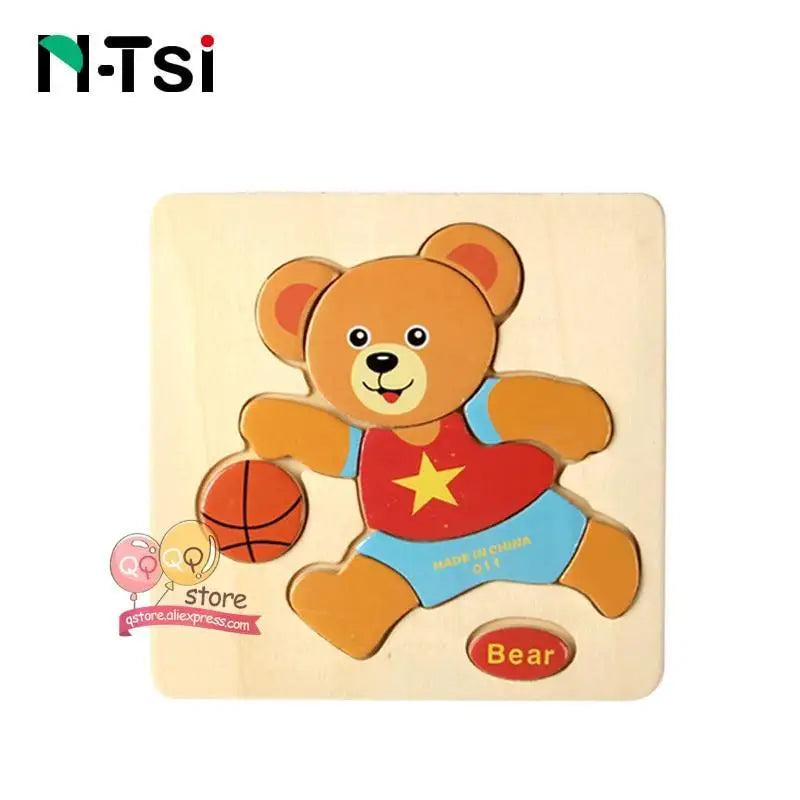 Baby Wooden Puzzle Toys for Toddlers Developing Educational Kids Toys For Children Game Cartoon Animal Gift 3 Years - STEVVEX Baby - animals, baby, baby education, brain teasers, educational toys, fun, gifts for kids, indoor games, intellectual, toddlers, wooden puzle - Stevvex.com