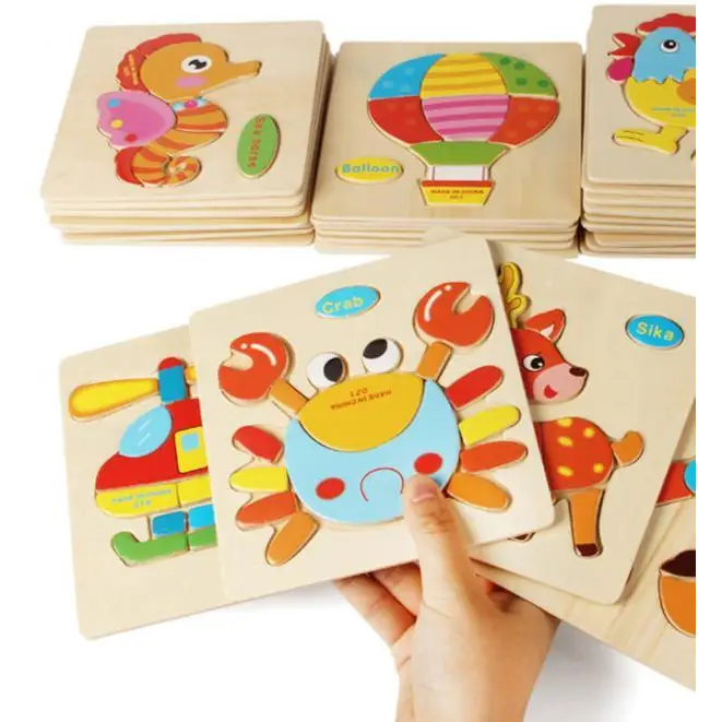 Baby Wooden Puzzle Toys for Toddlers Developing Educational Kids Toys For Children Game Cartoon Animal Gift 3 Years - STEVVEX Baby - animals, baby, baby education, brain teasers, educational toys, fun, gifts for kids, indoor games, intellectual, toddlers, wooden puzle - Stevvex.com