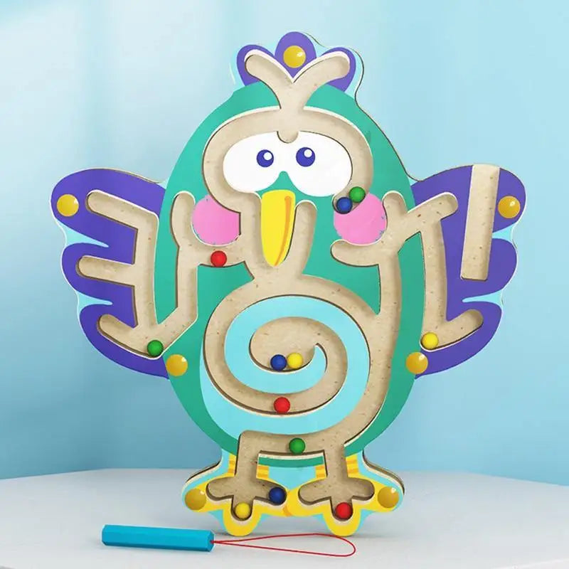 Baby Wooden Toy for Children Magnetic Maze Balance Board Wood game , Maze Puzzle baby Toys 0-12Months - STEVVEX Baby - baby, birthday gifts, brain teasers, christmas gifts, educational toys for kids, learning toys, Montessori Toys, new year gift, toys, wooden toys - Stevvex.com