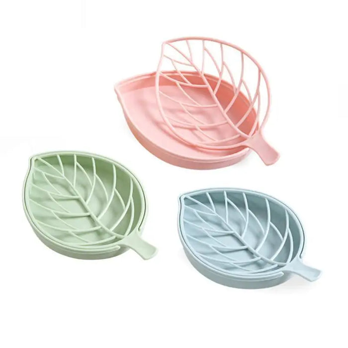 Bathroom Accessories Dish Plate Case Home Shower Leaf Shape Holder Container Soap Box Plastic Soap Box Dispenser Soap