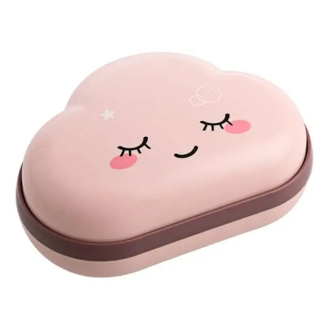 Bathroom Soap Dish Box Cute Cartoon Clouds Soap Holder Home Shower Travel Container Soap Tray Drainer Box Bathroom