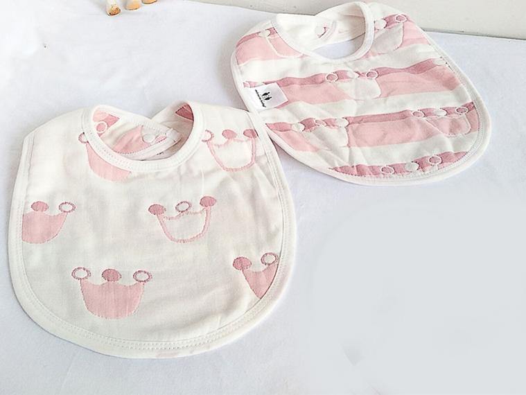 Two sides 100% Cotton Gauze Baby Bibs 6 Layers All Seasons Infant Unisex Clothing Accessories Bibs For Baby and Kids