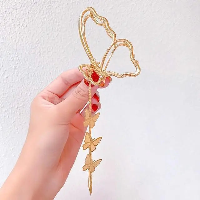 Beautiful Butterfly Women Tassel Hair Claw Vintage Design Long Tassel Love Heart Styling Tool Hair Accessories Elegant