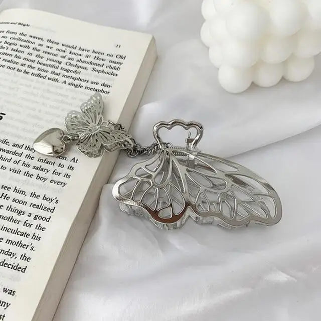 Beautiful Butterfly Women Tassel Hair Claw Vintage Design Long Tassel Love Heart Styling Tool Hair Accessories Elegant