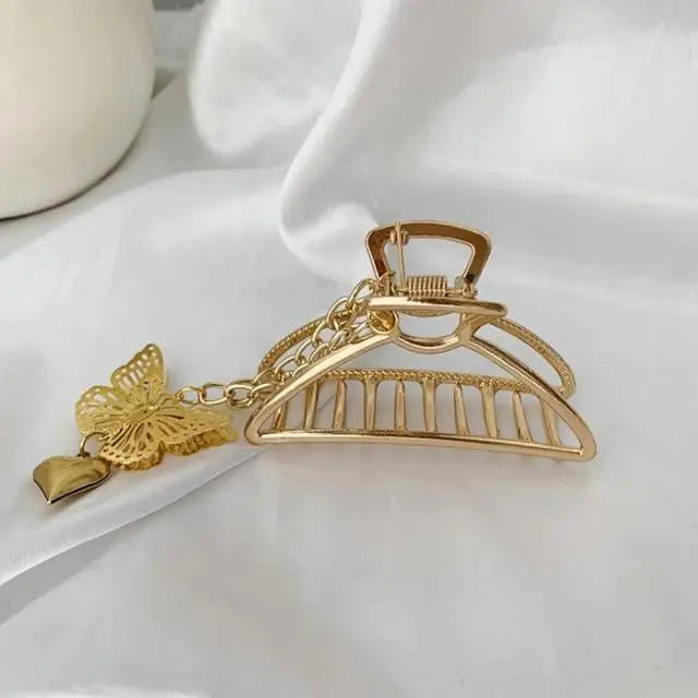 Beautiful Butterfly Women Tassel Hair Claw Vintage Design Long Tassel Love Heart Styling Tool Hair Accessories Elegant