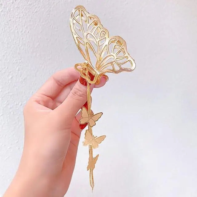 Beautiful Butterfly Women Tassel Hair Claw Vintage Design Long Tassel Love Heart Styling Tool Hair Accessories Elegant