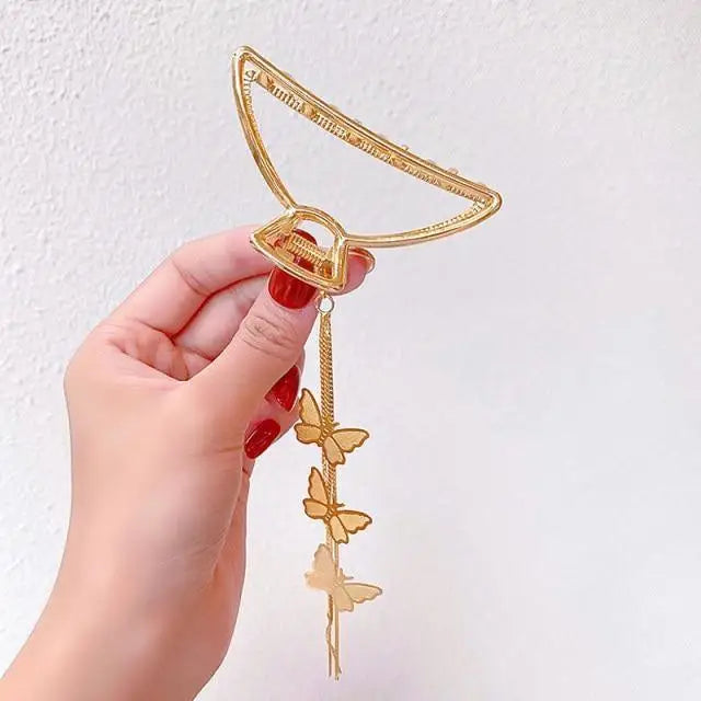 Beautiful Butterfly Women Tassel Hair Claw Vintage Design Long Tassel Love Heart Styling Tool Hair Accessories Elegant