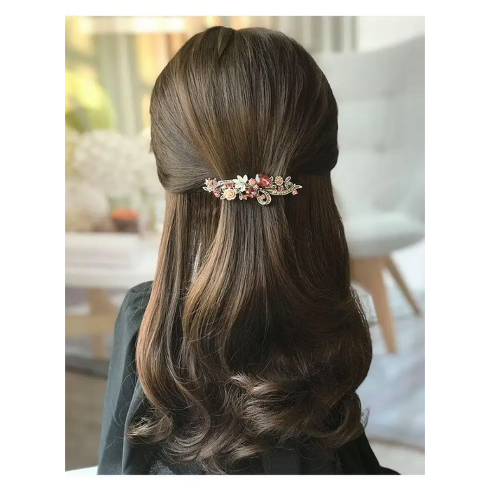 Beautiful Crystal Flower Hair Pin For Women Fashionable Elegant Hair Accessories For Women Jewelry Crystal Rhinestones