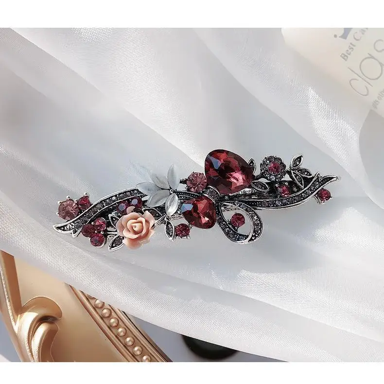 Beautiful Crystal Flower Hair Pin For Women Fashionable Elegant Hair Accessories For Women Jewelry Crystal Rhinestones