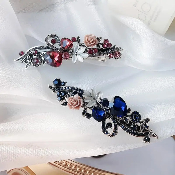 Beautiful Crystal Flower Hair Pin For Women Fashionable Elegant Hair Accessories For Women Jewelry Crystal Rhinestones
