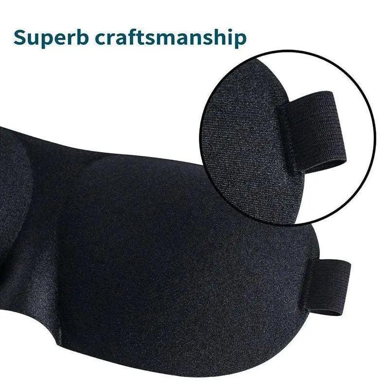 Black 3D Sleep Natural Sleeping Mask Eye Adjustable Strap Eye Mask Cover Portable Travel Blindfold Comfortable Mask