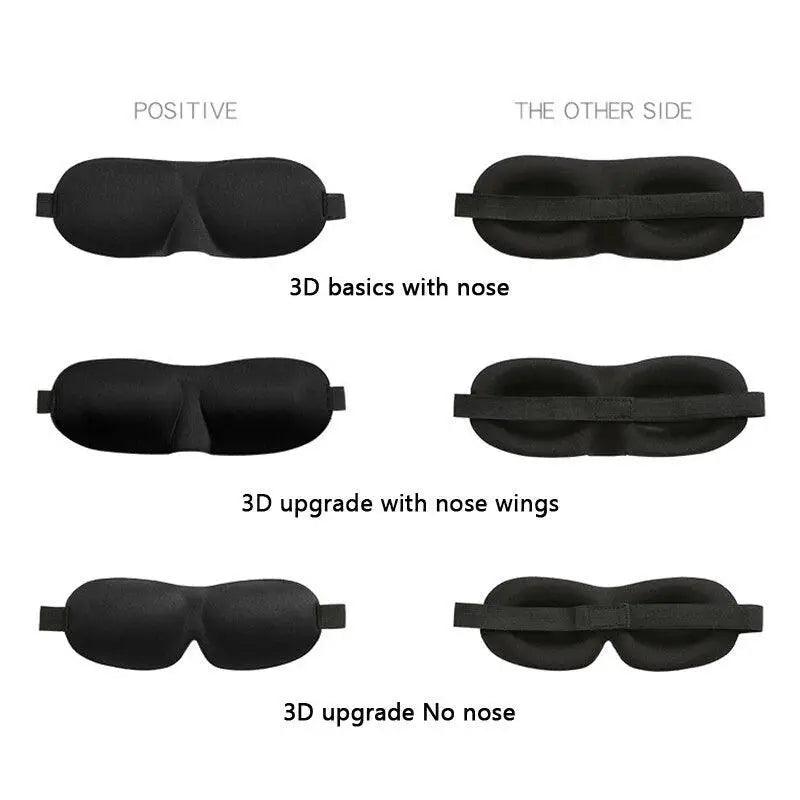 Black 3D Sleep Natural Sleeping Mask Eye Adjustable Strap Eye Mask Cover Portable Travel Blindfold Comfortable Mask