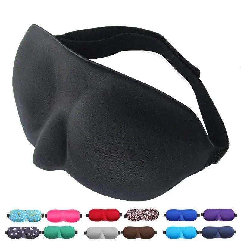 Black 3D Sleep Natural Sleeping Mask Eye Adjustable Strap Eye Mask Cover Portable Travel Blindfold Comfortable Mask