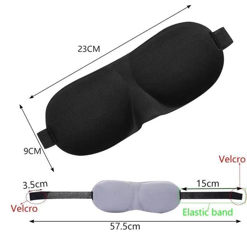 Black 3D Sleep Natural Sleeping Mask Eye Adjustable Strap Eye Mask Cover Portable Travel Blindfold Comfortable Mask