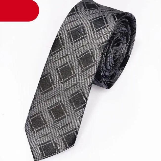 Black Business Dots Printed Polyester Men Necktie Slim Tie Formal Skinny Elegant Office Necktie For Men - 8