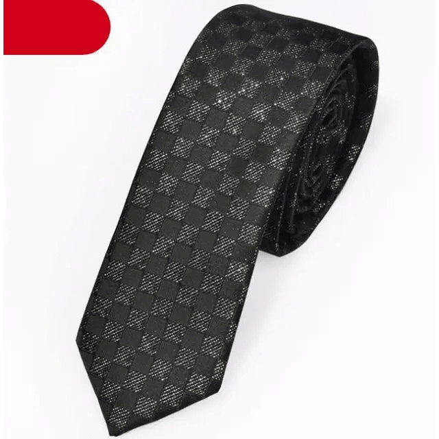 Black Business Dots Printed Polyester Men Necktie Slim Tie Formal Skinny Elegant Office Necktie For Men - 7