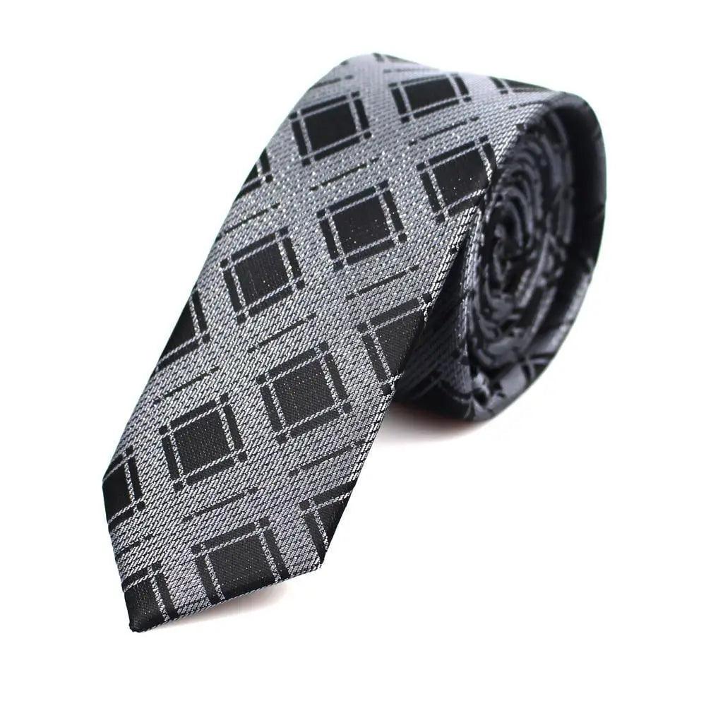 Black Business Dots Printed Polyester Men Necktie Slim Tie Formal Skinny Elegant Office Necktie For Men - STIL6666HGHUO