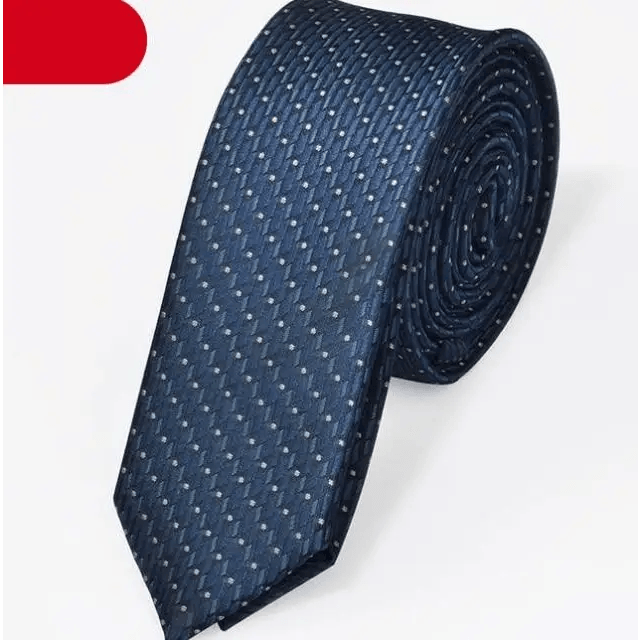 Black Business Dots Printed Polyester Men Necktie Slim Tie Formal Skinny Elegant Office Necktie For Men - 12