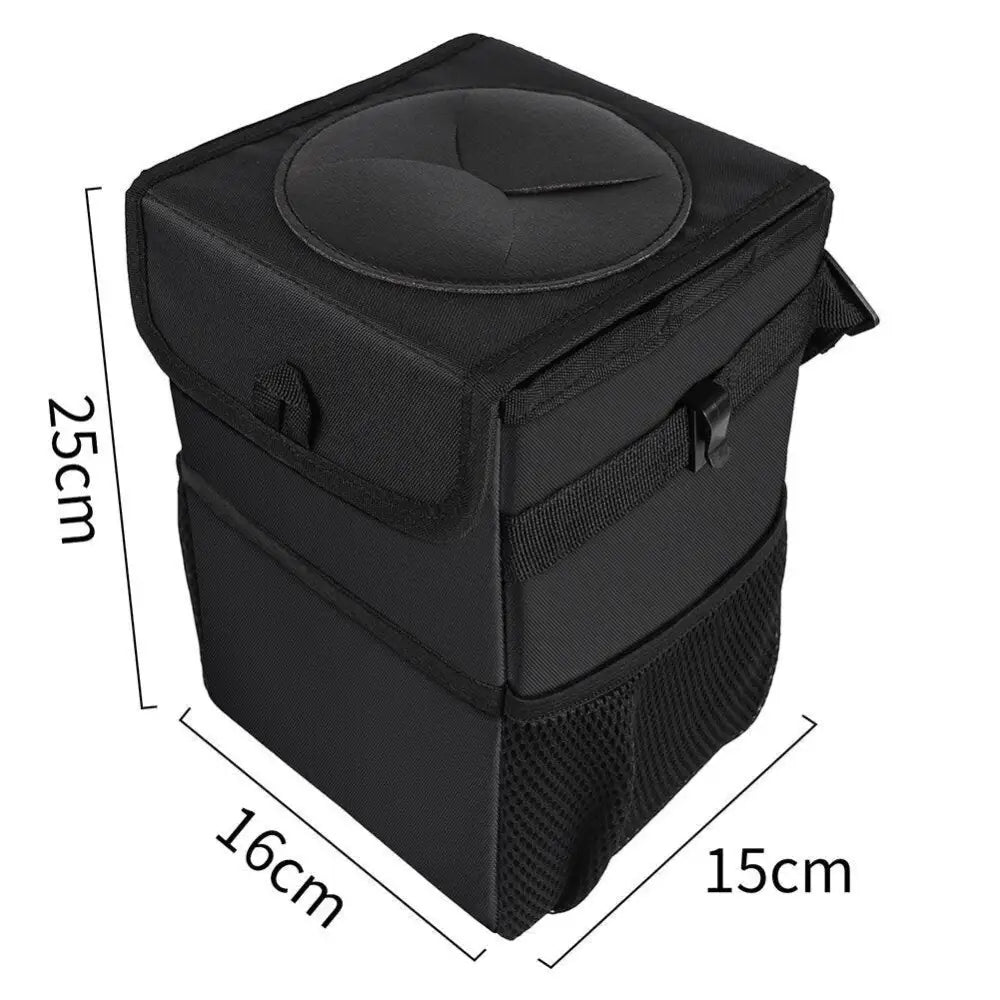 Black Car Trash Can Hanging Seat Back Bag Multi-functional Waterproof Folding Easy Storage Box For Cars - STEVVEX Gadgets - Car Trash Bag, Car Trash Can, Light Weight Trash Bag, Light Weight Trash Bag For Car, Multifunctional Trash Can, Multifunctional Waterproof Can, Multifunctional Waterproof Trash Can, Trash Can For Car, Waterproof Car Trash Can, Waterproof Trash Can, Waterproof Trash Can For Car - Stevvex.com