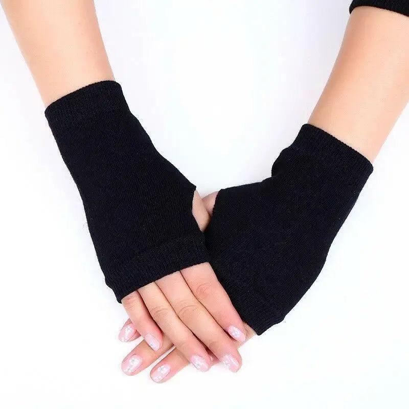 Black Elastic Fingerless Gloves Winter Warm One Size Lightweight Gloves For Women Retro Simple Color Soft Gloves For Men And Women - STEVVEX Fashion - 717, arm fingerless gloves, black gloves, cashmere gloves, classic gloves, comfortable gloves, fashion gloves, Fingerless Gloves, gloves for winter, gloves for women, knitted gloves, mittens, soft gloves, soft mittens, solid color gloves, stylish gloves, vintage gloves, warm gloves, winter gloves, women gloves - Stevvex.com